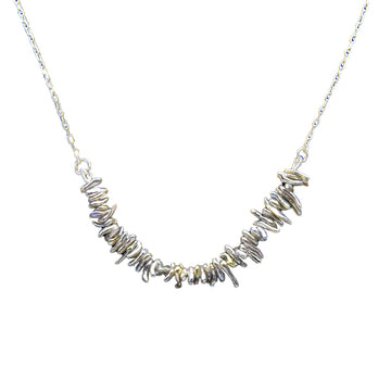 Biwa-Perlen-Silberkette