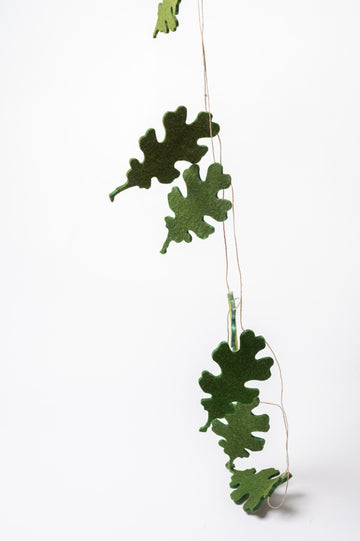 Green Felt Leaves Garland