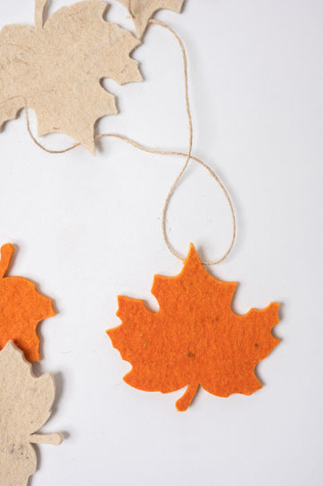 Felt Maple Leaves Garland (Set Of 2)