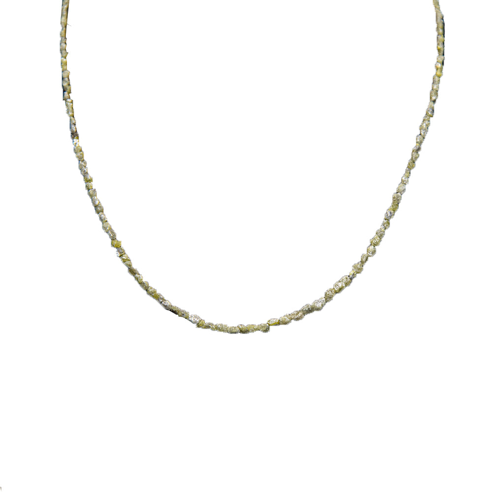 Grüne Rohdiamant-Perlenkette mit Silberverschluss