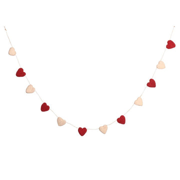 New Zealand Wool Mini Heart Garland - DeKulture DKW-6109-FO