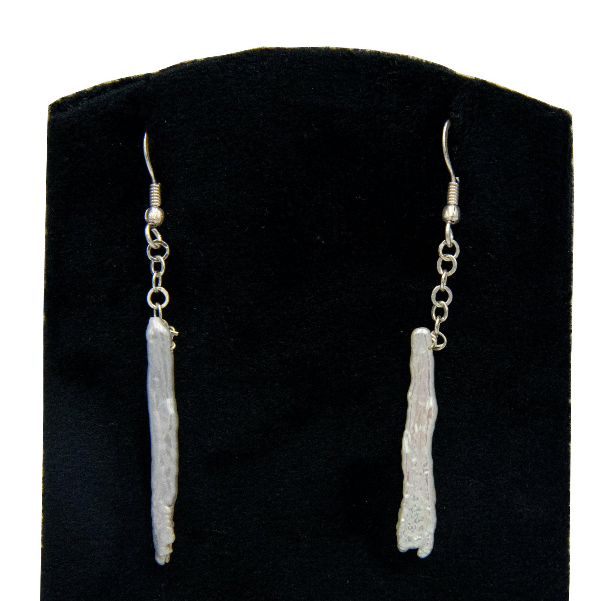 Pearl Silver Plated Dangler Hook Earring - DeKulture DKW-1459-SEJ