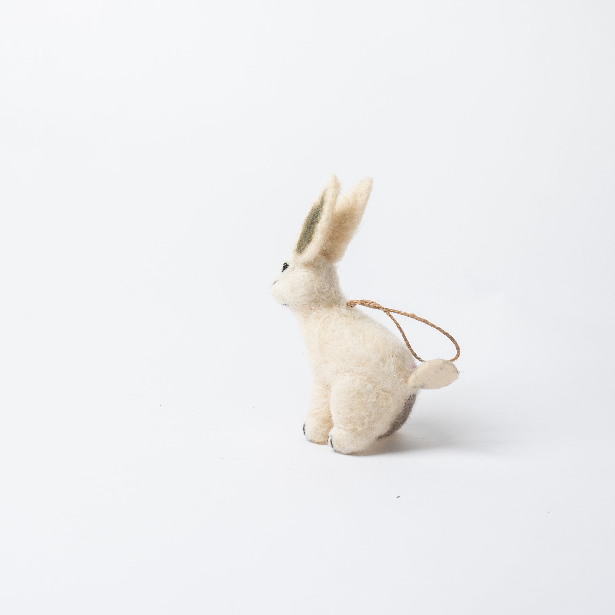 White Felt Bunny Hanging Ornament