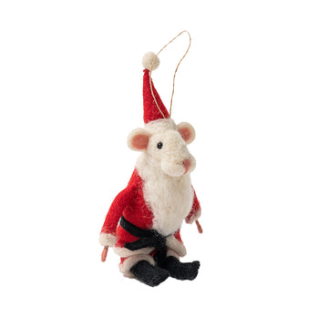 Gefilzter Weihnachtsmann-Maus-Ornament