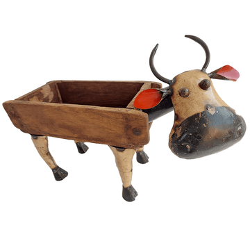 Cow With Brick Mould Flower Pot