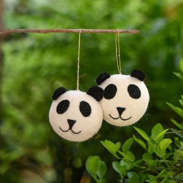 Gefilzte Panda-Ornamente im 2er-Set