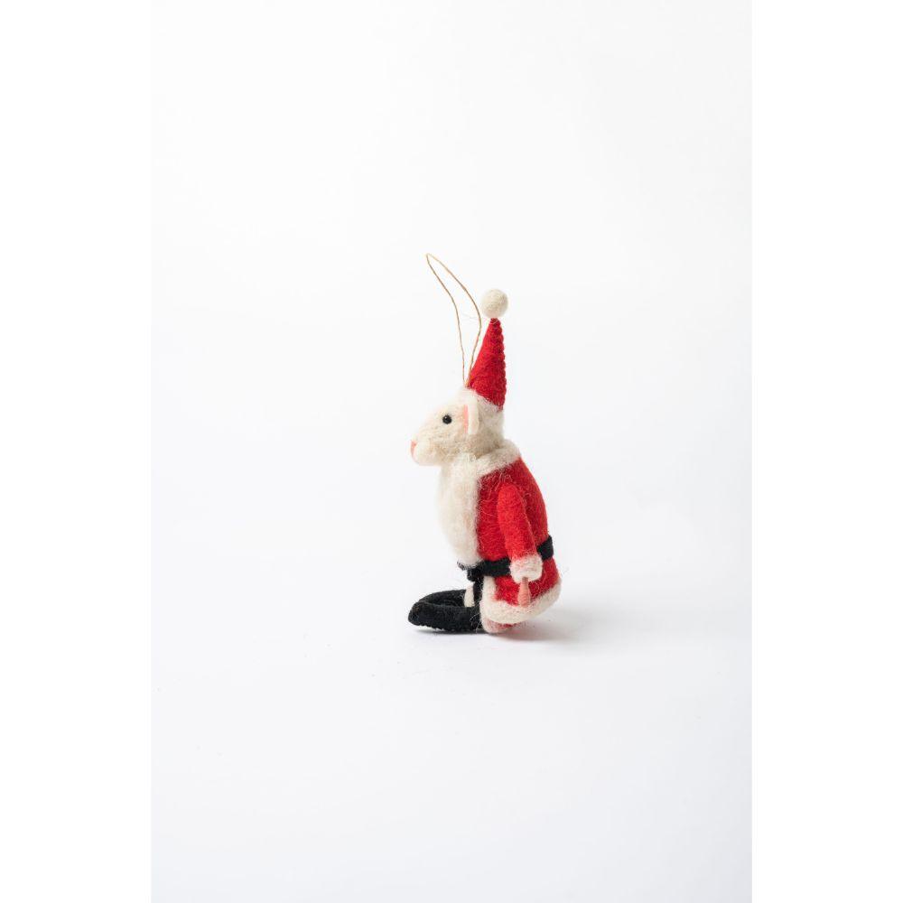 Felted Santa Mouse Ornament - DeKulture DKW-6138-FO