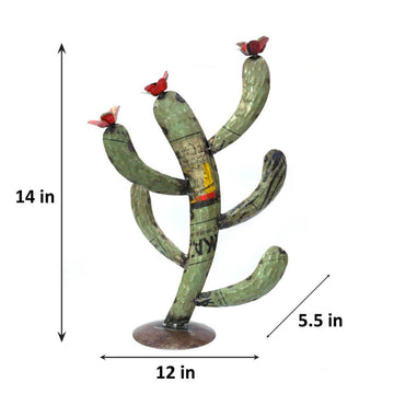 Recycelte Kaktuspflanzenskulptur