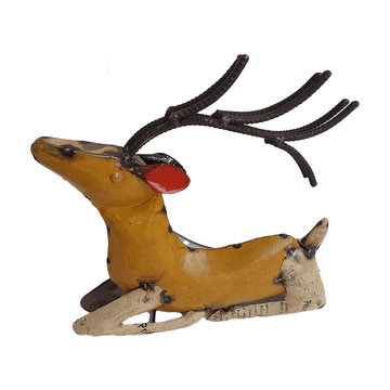 Recycled Seated Deer Figurine