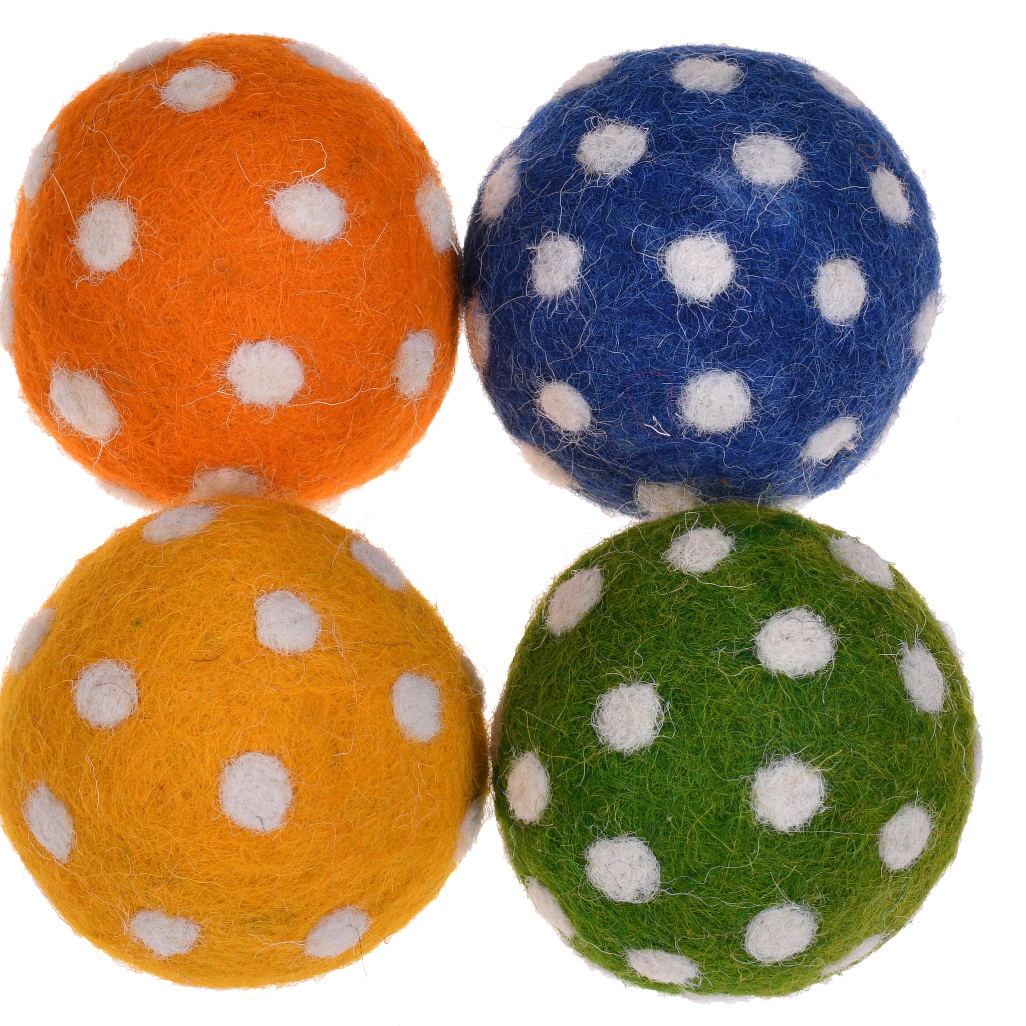 New Zealand Wool Paddy Balls (Yellow, Blue, Green And Orange)